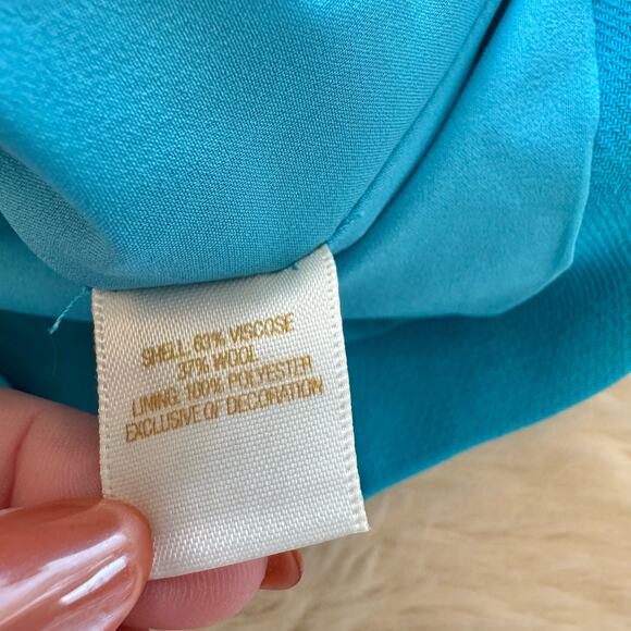 Kate Spade Aqua Janelle Pleated Pencil Skirt 4 NWOT Wool Blend Preppy - Picture 9 of 15